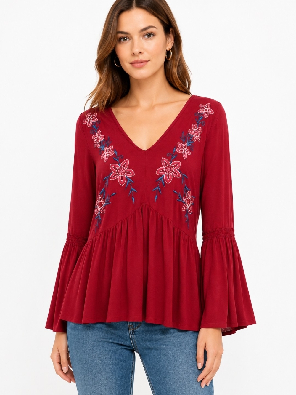 New Directions Embroidered Boho Tunic Top XL Excellent Condition